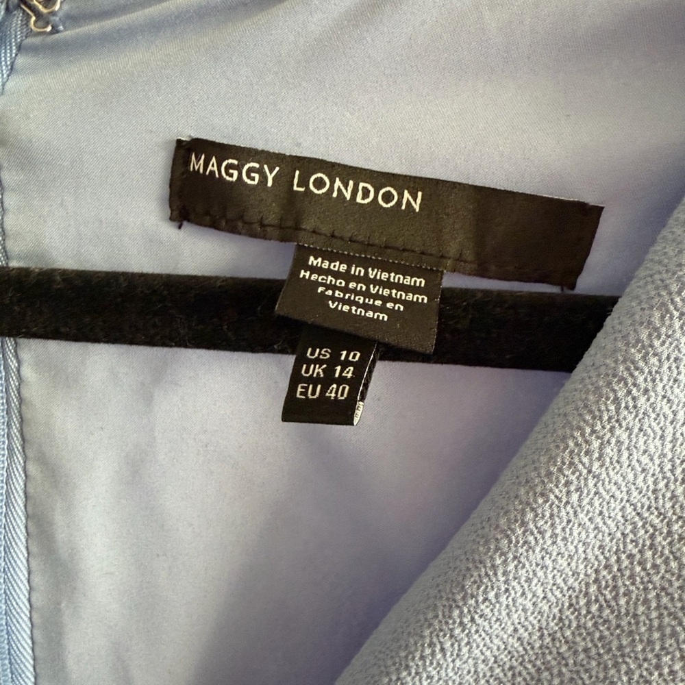 Maggy London Light Blue Long Sleeve Dress size 10 - Picture 5 of 8
